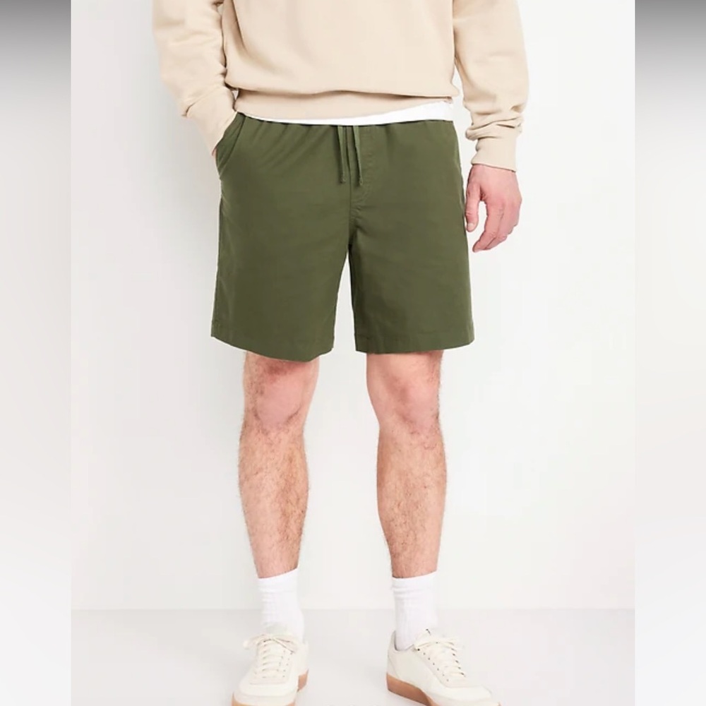 Old Navy Men’s Twill Jogger Shorts - 7 Inch Inseam - Olive / Hunter Green